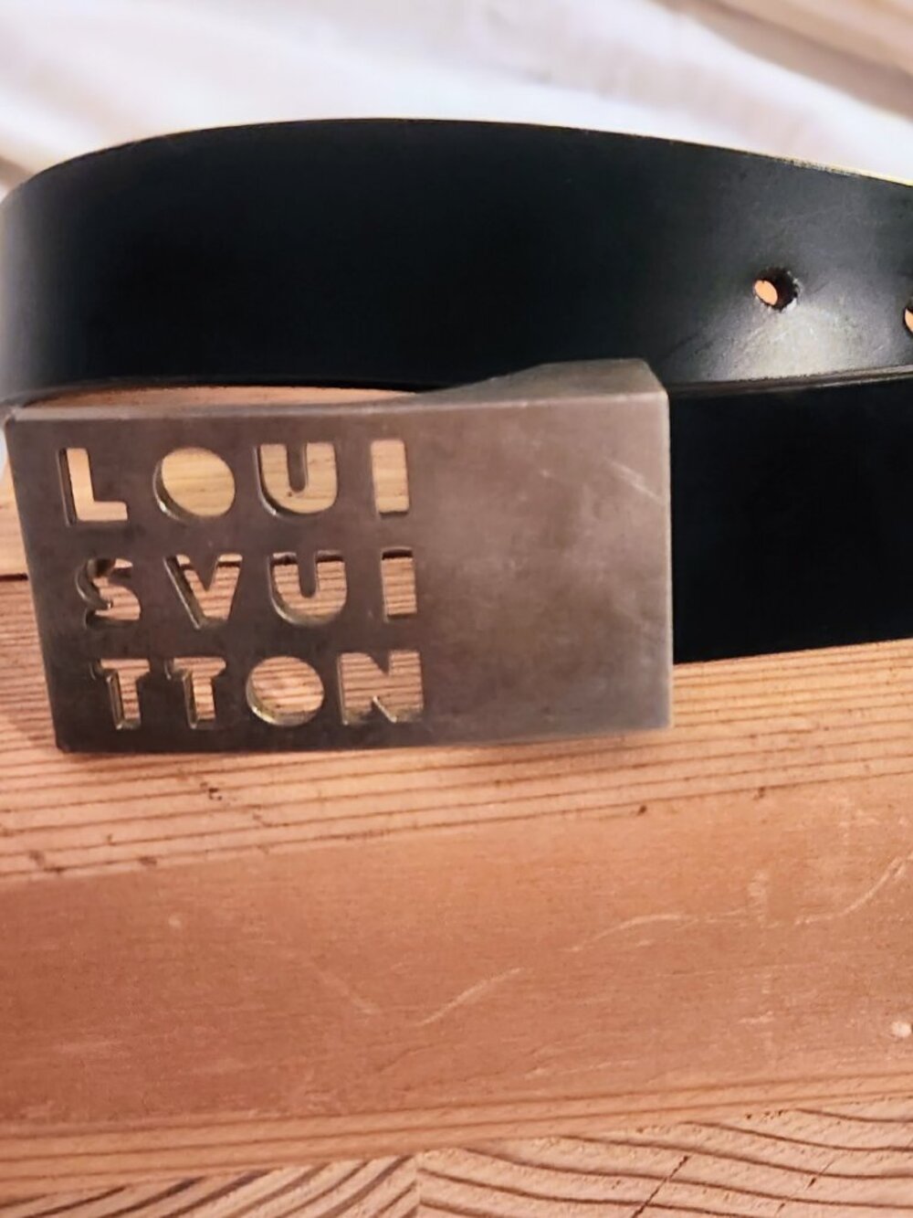 LOUIS VUITTON Dark Brown Leather Belt Adjustable L38"